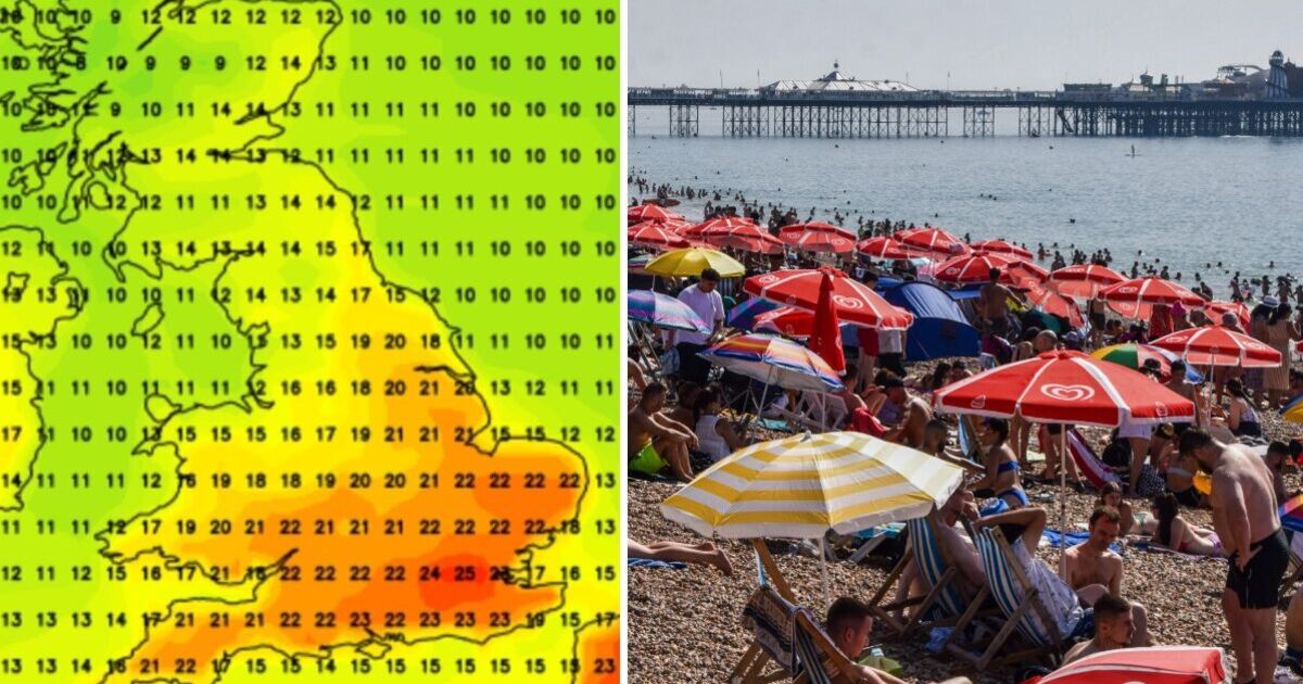 Hot weather maps show UK baking in 25C heat in days – full list of 13 hottest counties