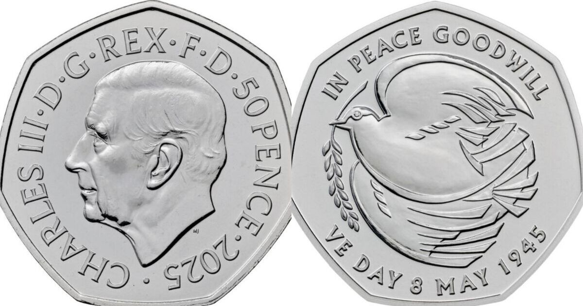 First pictures of new 50p coin being released in UK to celebrate VE Day