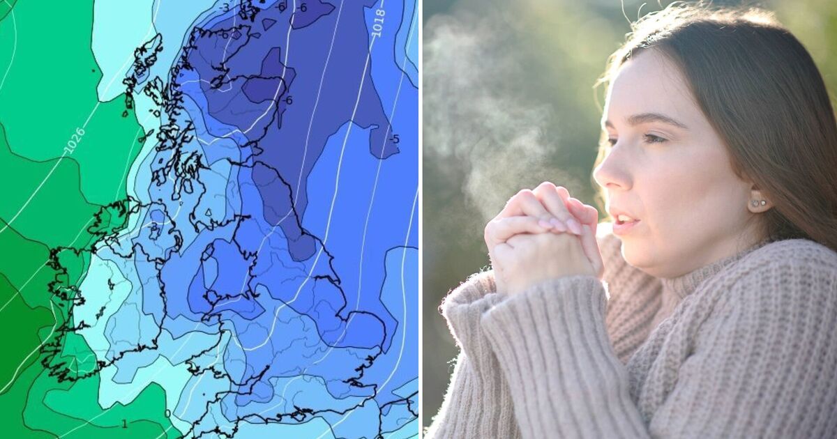 Cold weather maps show 22C plunge as freezing Polar blast hits UK in days
